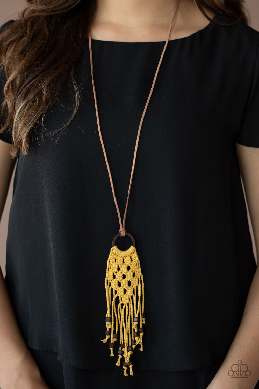 Its Beyond MACRAME! Yellow Necklace