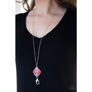 Malibu Mandala Lanyard Red Necklace