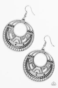 Modernly Mayan Silver Earring