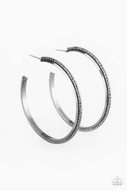 Girl Gang Hoop Black Earring