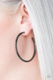 Girl Gang Hoop Black Earring