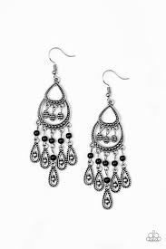 Eastern Excursion Black Earring