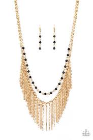 Fierce In Fringe Necklace (Blue, Gold)