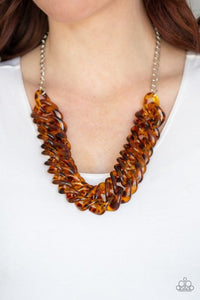 Comin' In HAUTE Brown Necklace