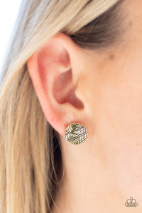 Bright As A Button Post Brass Earring