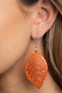 LEAF Em Hanging Earring (Brown, Orange)