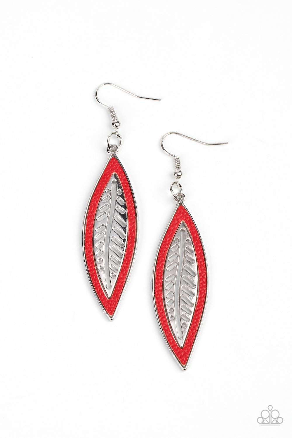 Leather Lagoon Red Earring