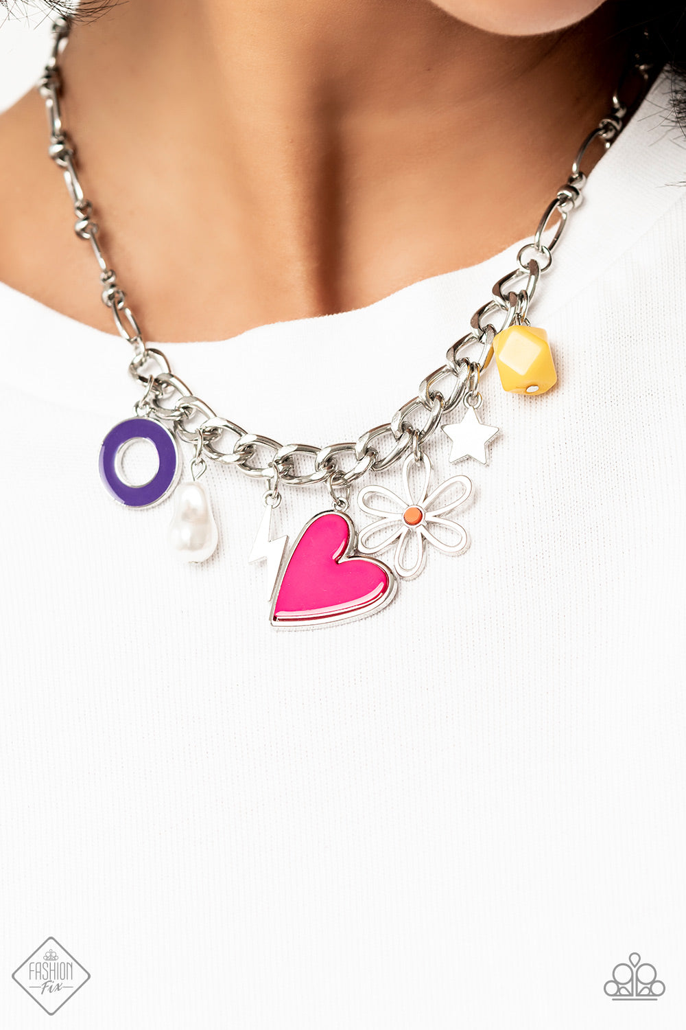 Living in CHARM-ony Necklace (Multi, Purple)