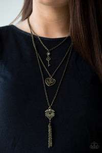 Love Opens All Doors Necklace (Brass, Red)