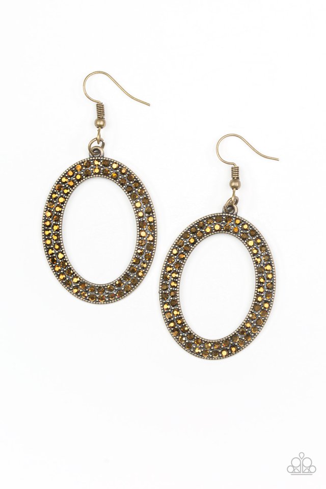 Go Down In Glitter Brass Earring