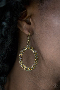 Go Down In Glitter Brass Earring