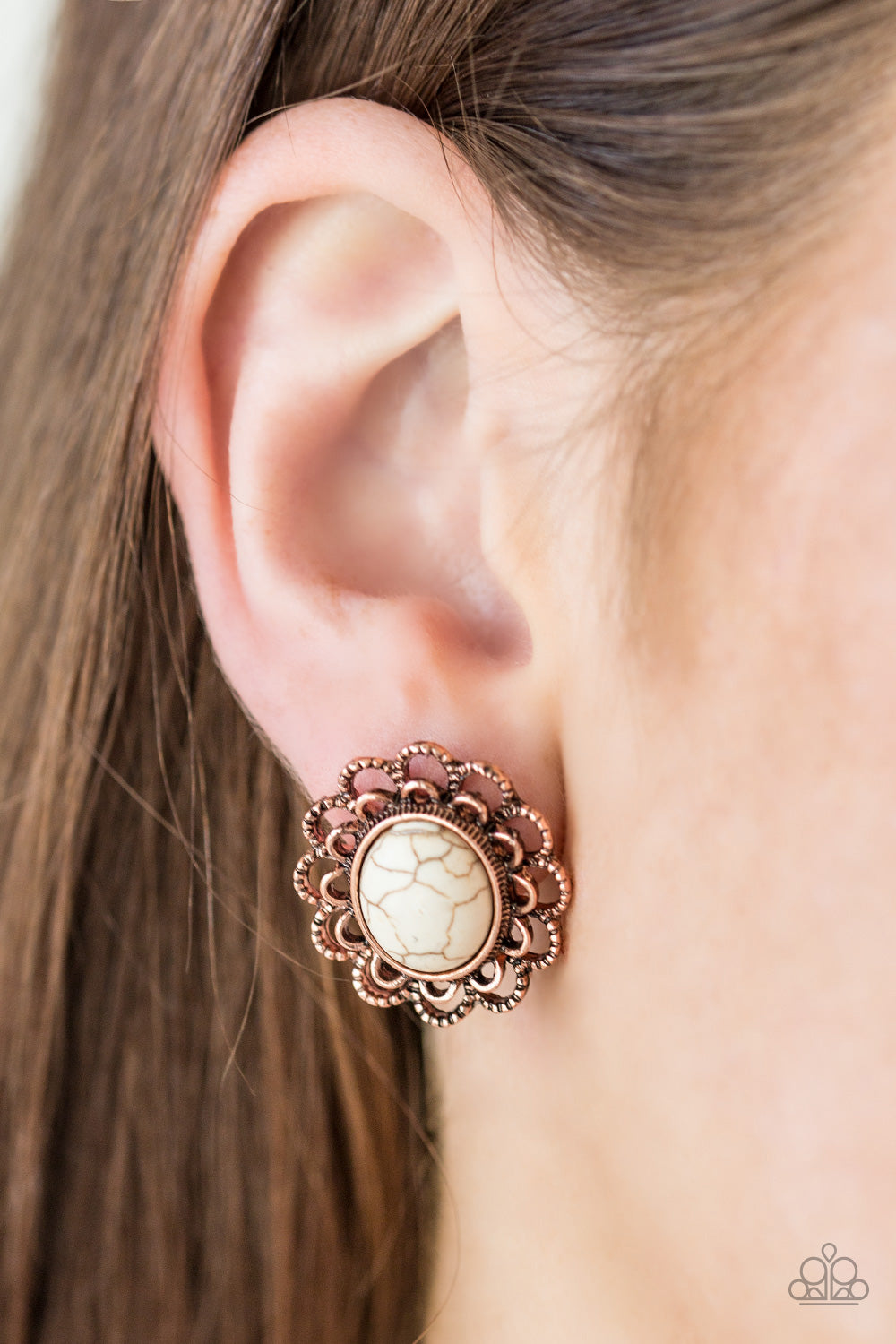 Turn To Stone Post Copper Earring