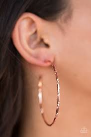 Industrial Edge Hoop Copper Earring