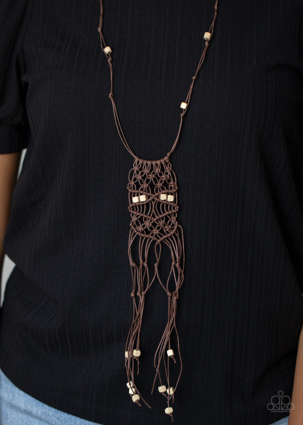 Macrame Majesty Brown Necklace