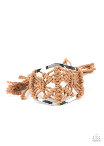 Macrame Mode Bracelet (Brown, Silver)