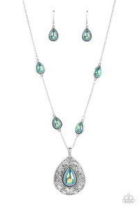 Magical Masquerade Necklace (Silver, Green)