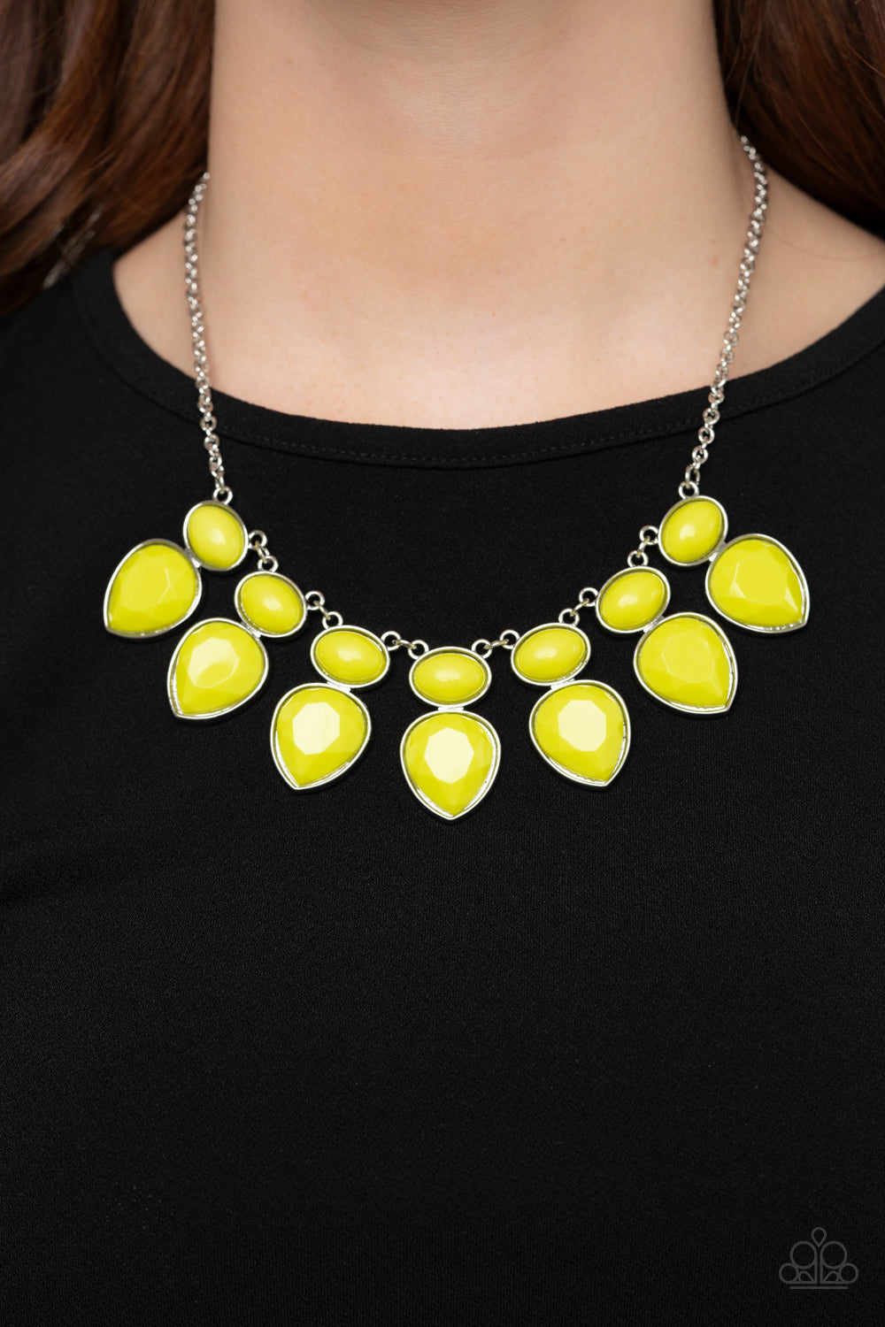 Modern Masquerade Necklace (Black, Yellow, Purple)
