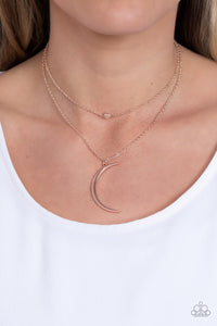 Modern Moonbeam Necklace (Gold, White)