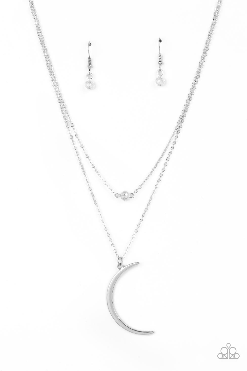 Modern Moonbeam Necklace (Gold, White)