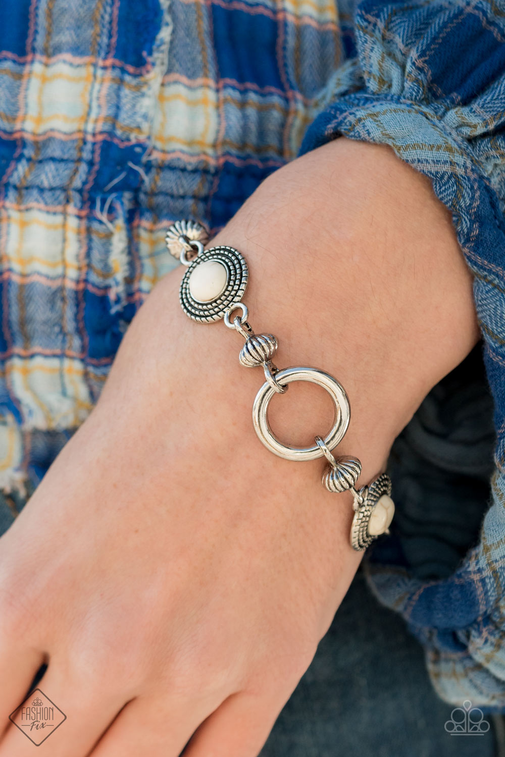 Musical Mountains White Bracelet
