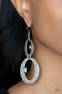 OVAL and OVAL Again Green Earring