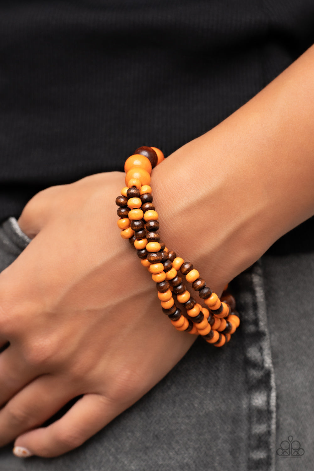 Oceania Oasis Bracelet (Black, Orange)