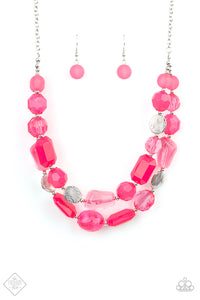 Oceanic Opulence Necklace (Pink, Red)