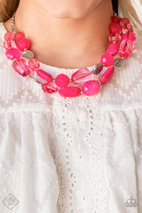 Oceanic Opulence Necklace (Pink, Red)