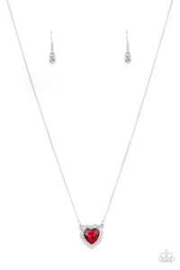 Out of the GLITTERY-ness of Your Heart Red Necklace
