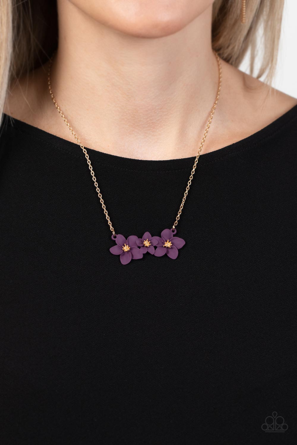 Petunia Picnic Necklace (Purple, Orange)