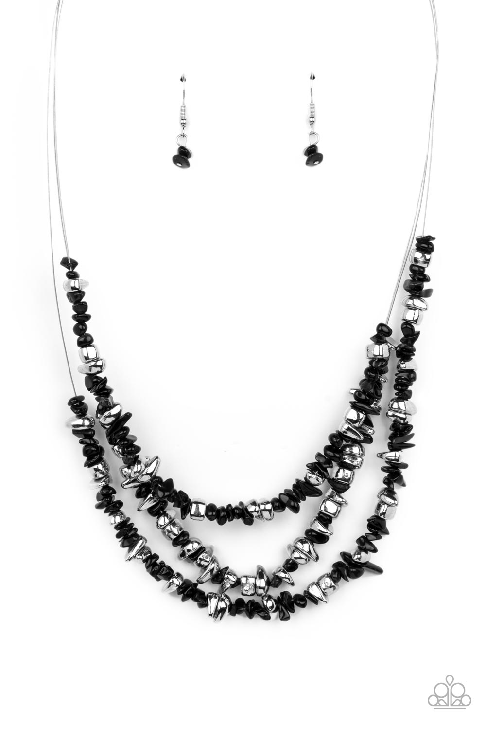 Placid Pebbles Black Necklace