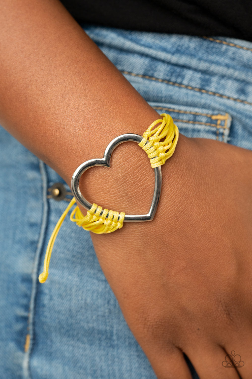 Playing With My HEARTSTRINGS Yellow Bracelet