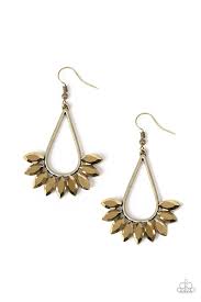 Be On Guard Brass Earring