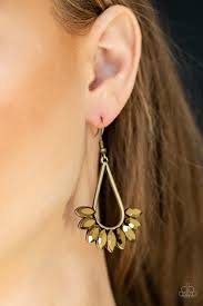 Be On Guard Brass Earring