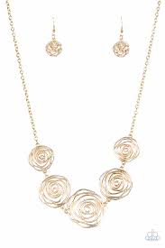 Rosy Rosette Gold Necklace