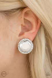Positively Princess White Clip-On Earring