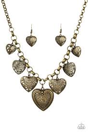 Love Lockets Brass Necklace