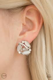 Summer Dew Clip-On White Earring