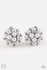 Par Pearl Clip-On Silver Earring