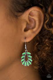 Rainforest Romance Green Earring