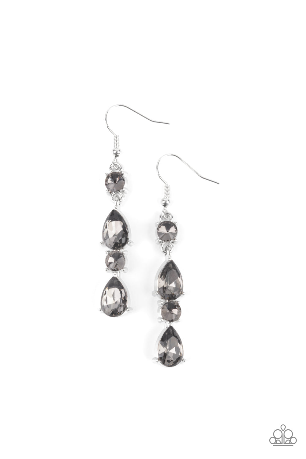 Raise Your Glass To Glamorous Earring (Black, Silver)