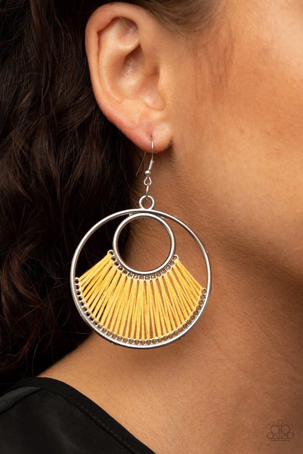 Really High-Strung Yellow Earring