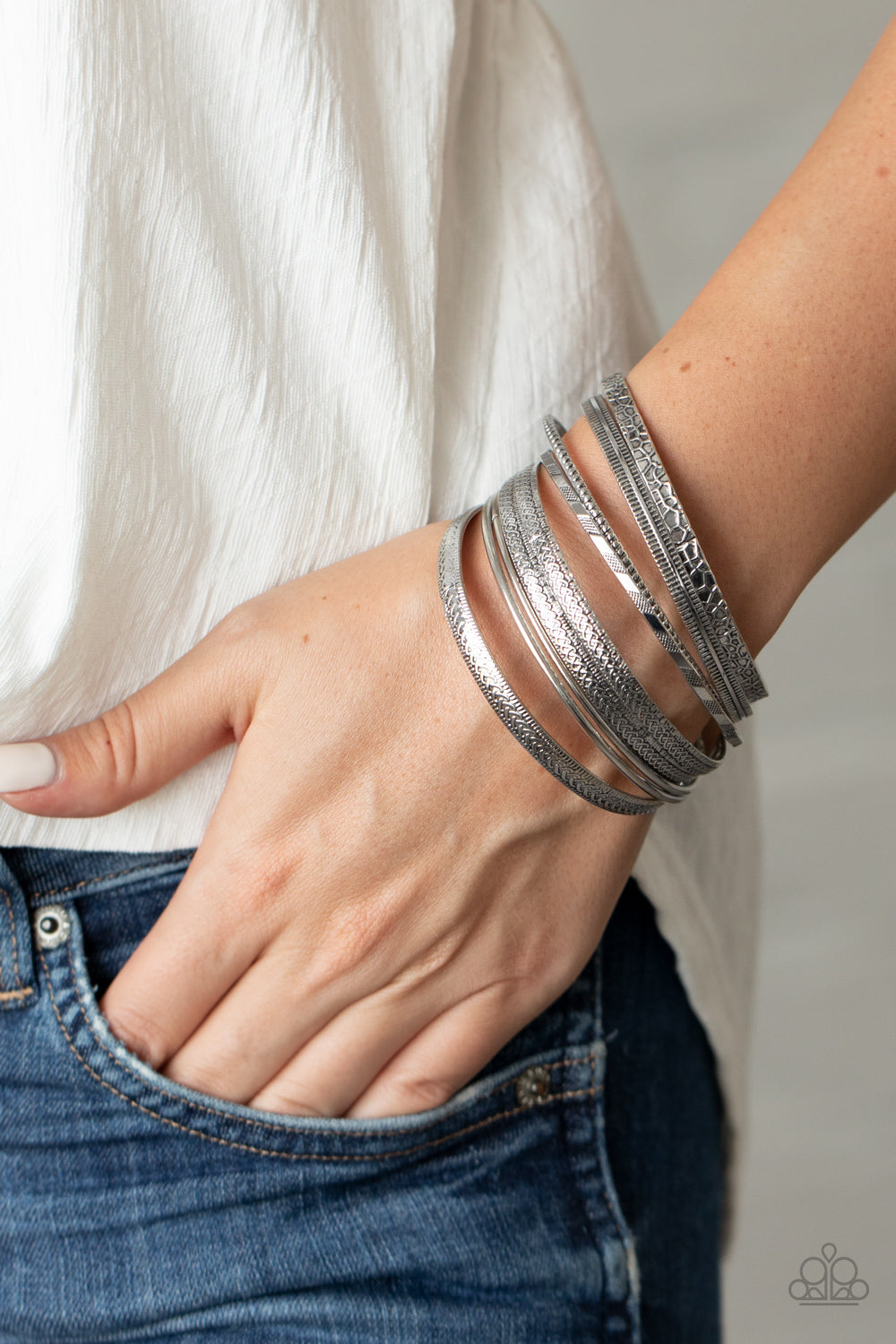 Relics On Repeat Silver Bracelet