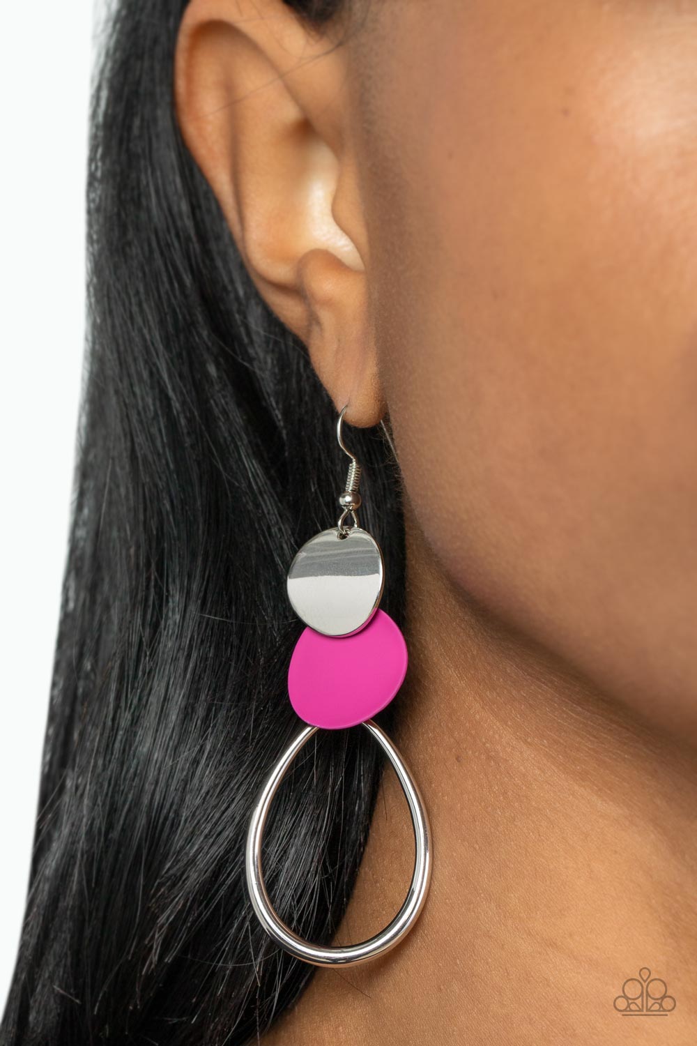 Retro Reception Earring (Pink, White)