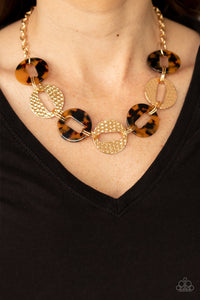 Retro Retrograde Brown Necklace