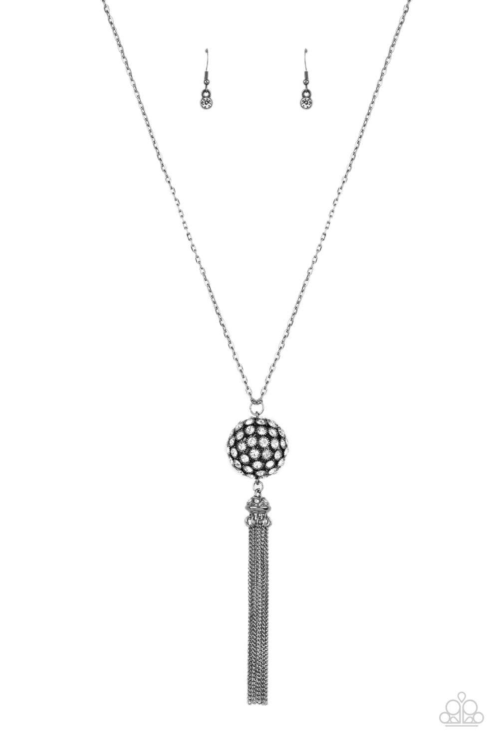 Rhinestone Revolution Necklace (White, Black)