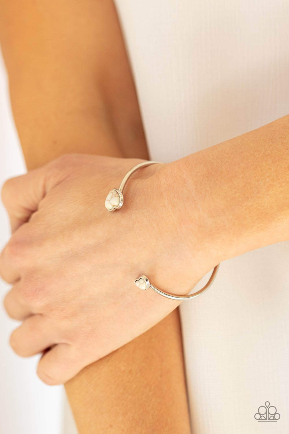 Romantically Rustic White Bracelet