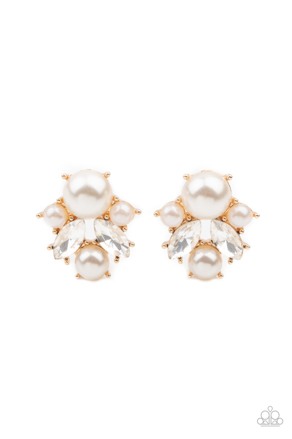 Royal Reverie Earring (Gold, White)