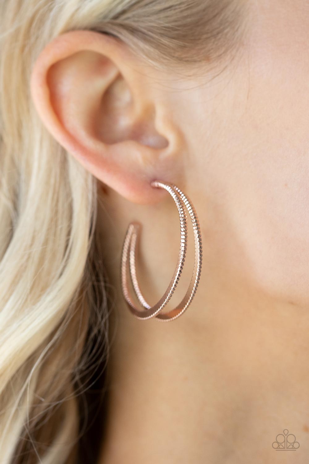 Rustic Curves Earring (Rose Gold, Silver)