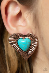Rustic Romance Earring (Blue, Copper)